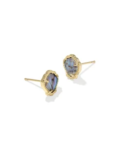 Brynne Shell Gold Stud Earrings