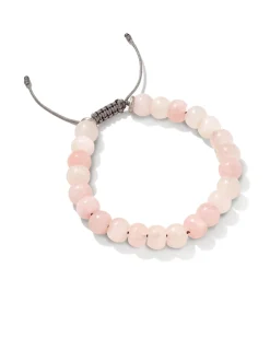 Cade Oxidized Sterling Silver Beaded Bracelet in Rose Quartz
