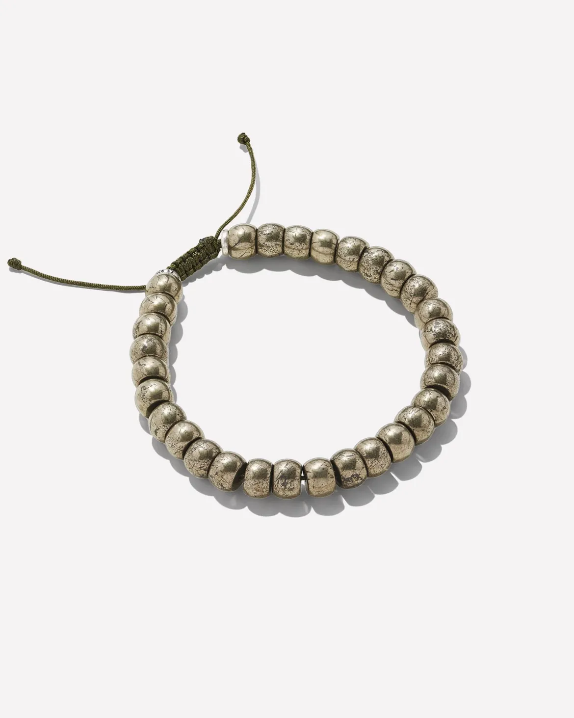 Cade Oxidized Sterling Silver Beaded Bracelet in Pyrite