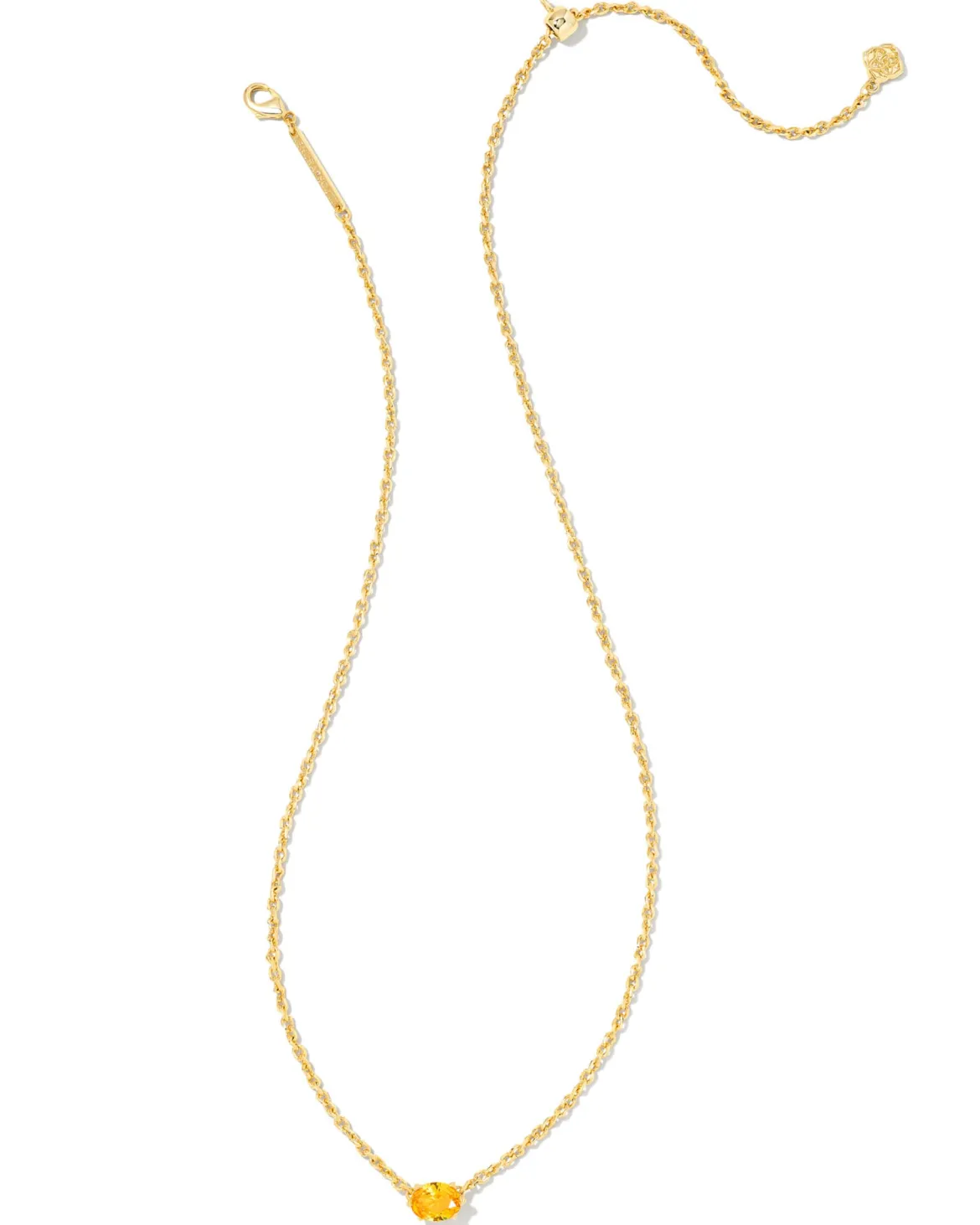 Cailin Gold Pendant Necklace in Golden Yellow Crystal