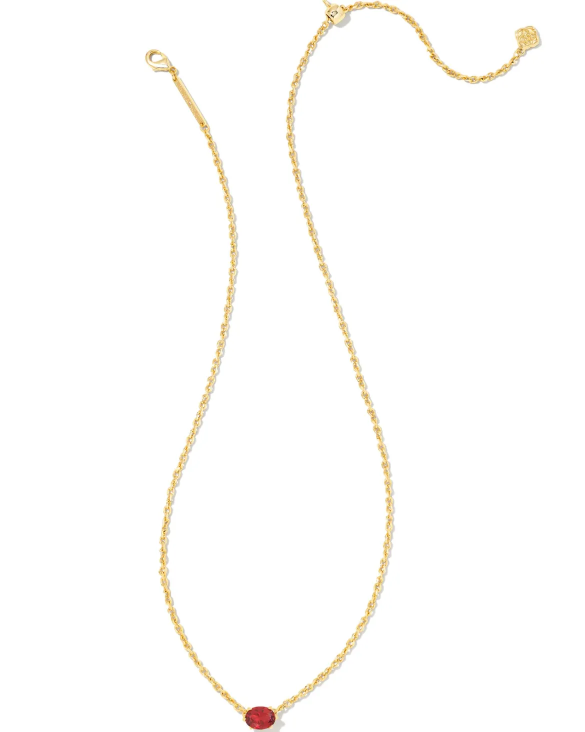 Cailin Gold Pendant Necklace in Burgundy Crystal