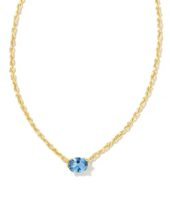 Cailin Gold Pendant Necklace in Blue Violet Crystal