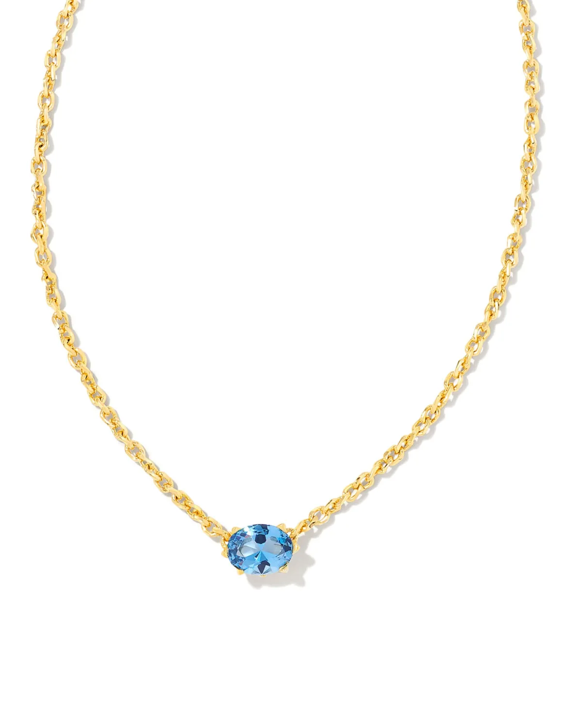 Cailin Gold Pendant Necklace in Blue Violet Crystal