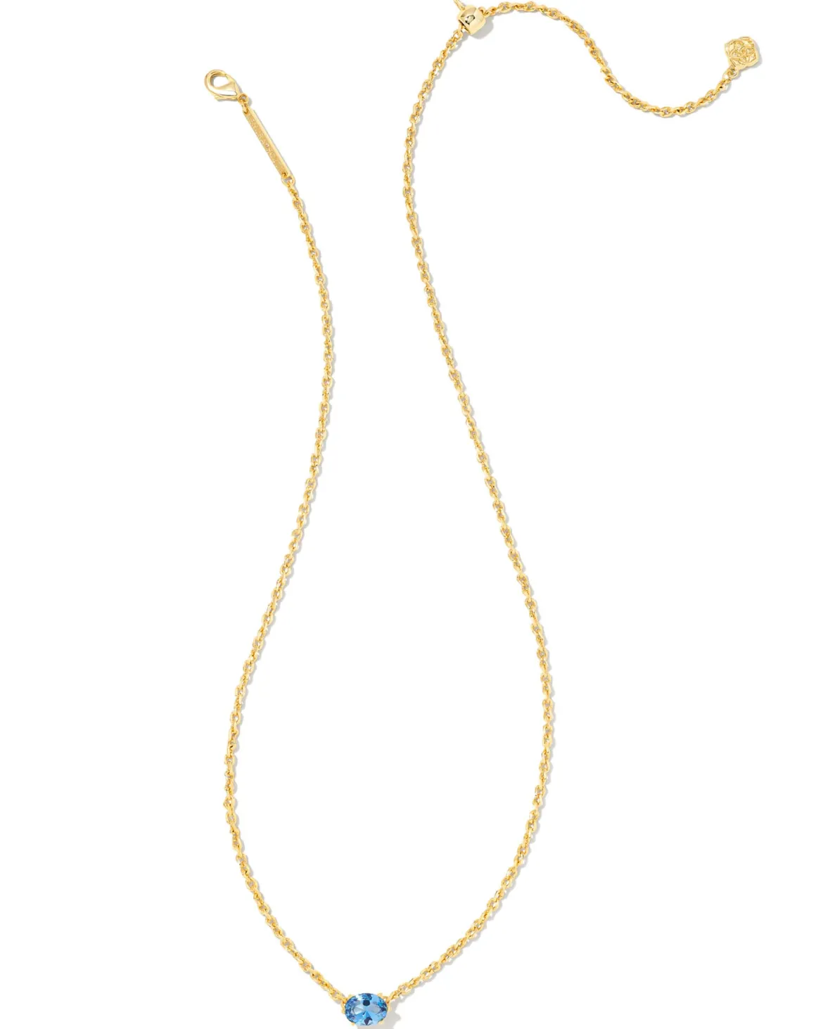 Cailin Gold Pendant Necklace in Blue Violet Crystal