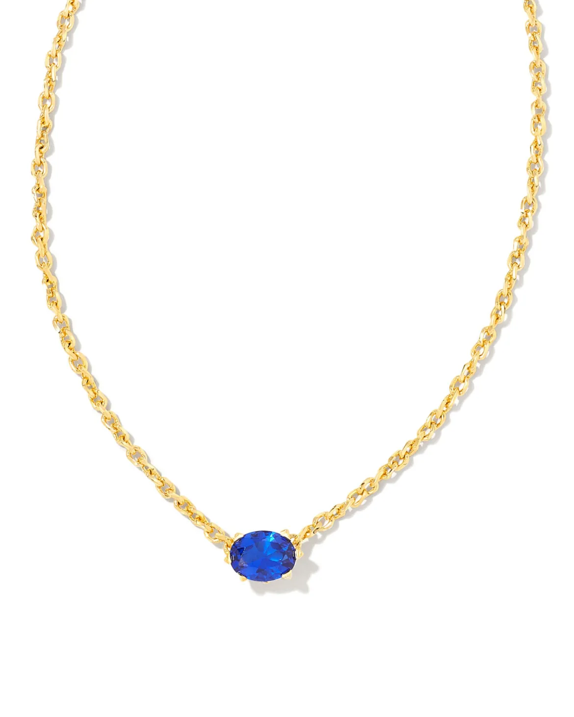 Cailin Gold Pendant Necklace in Blue Crystal
