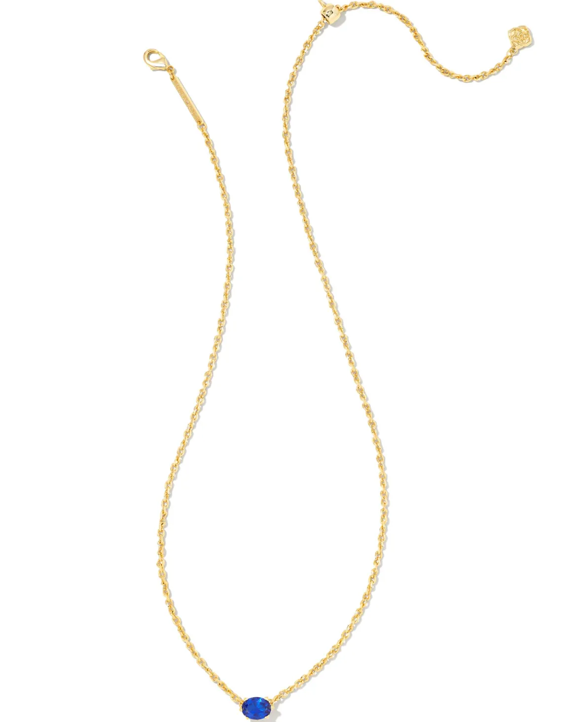 Cailin Gold Pendant Necklace in Blue Crystal