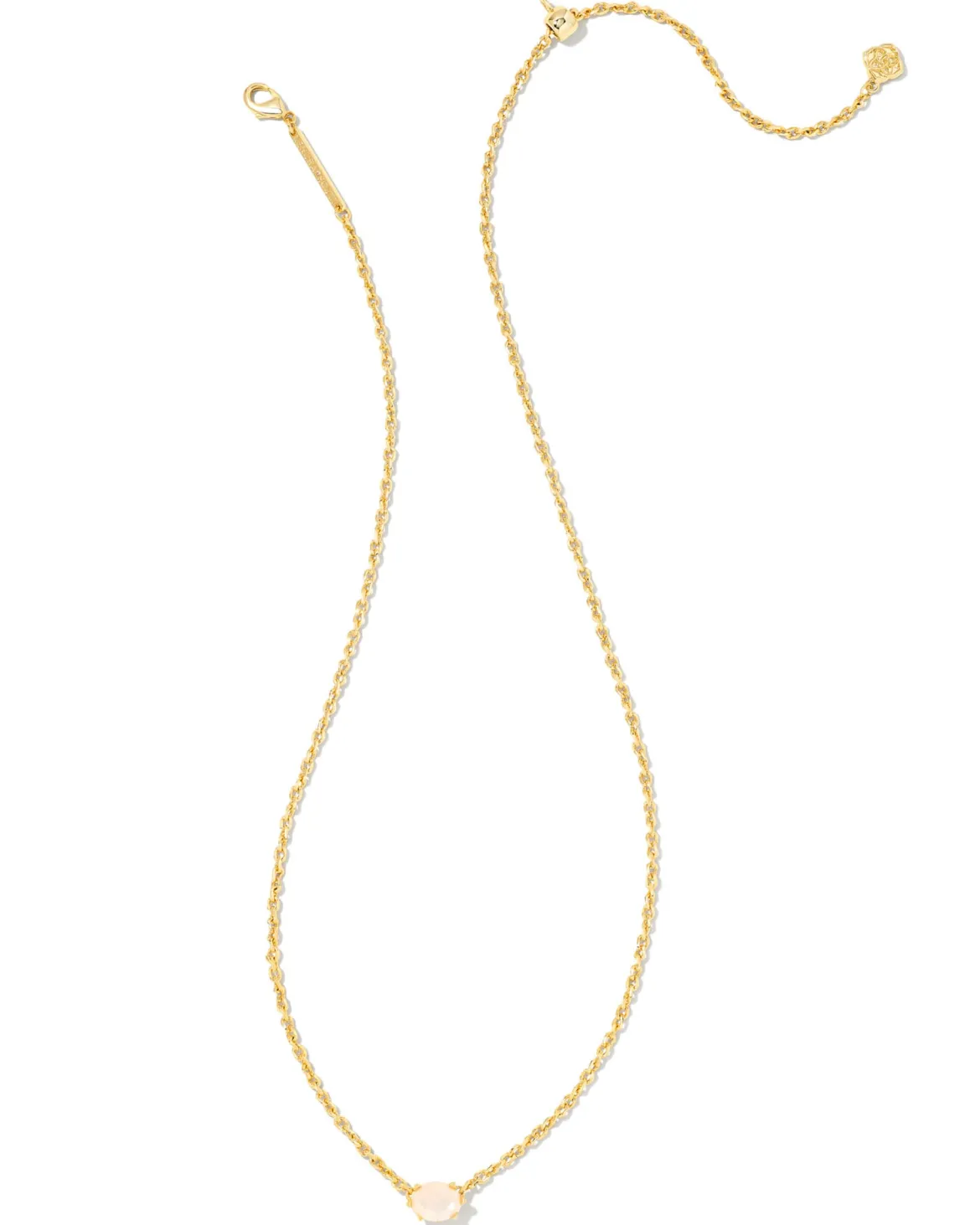 Cailin Gold Pendant Necklace in White Iridescent Crystal