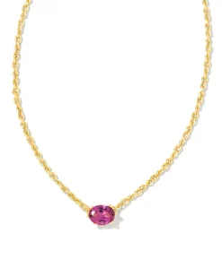Cailin Gold Pendant Necklace in Purple Crystal