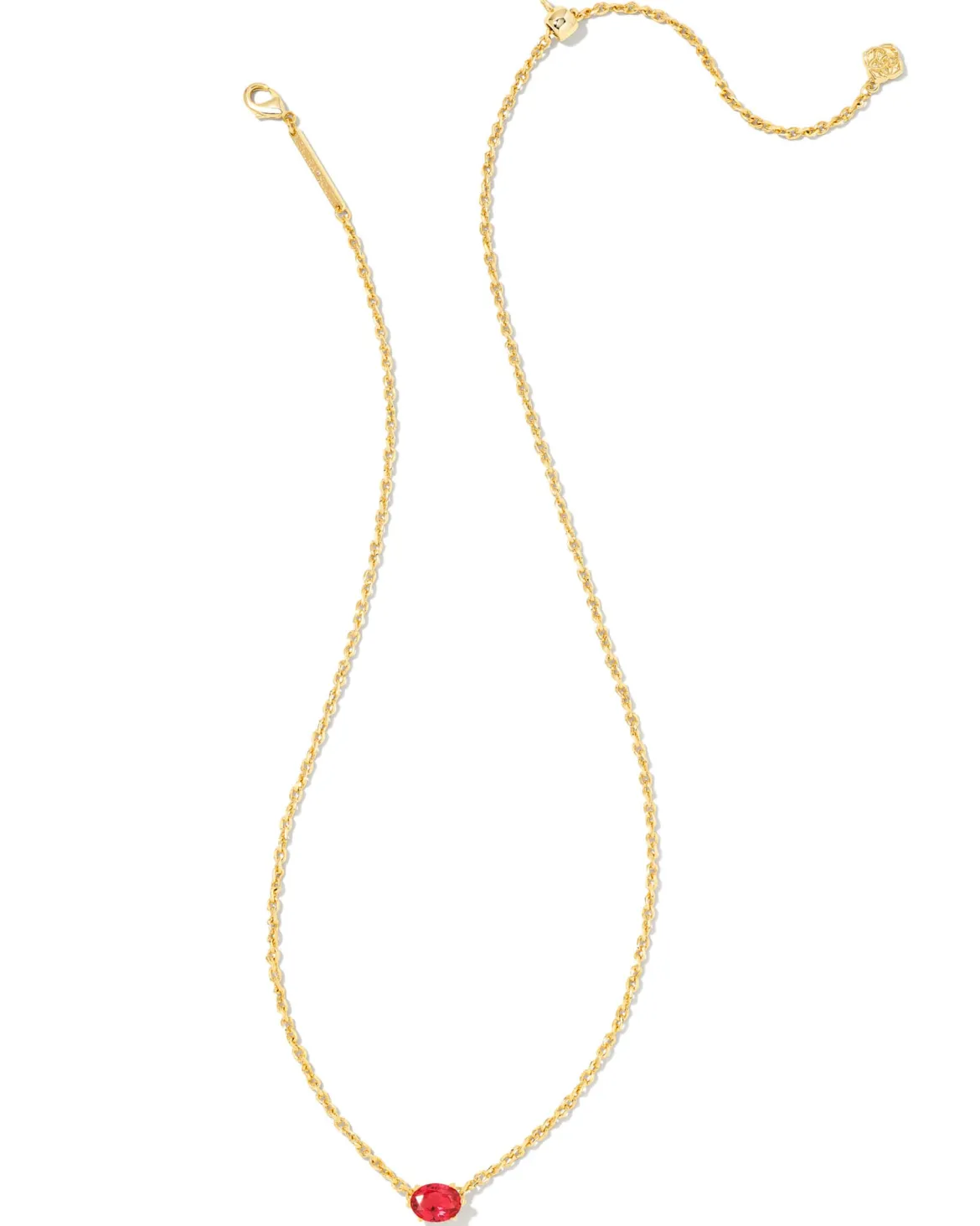 Cailin Gold Pendant Necklace in Red Crystal