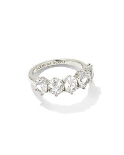 Cailin Silver Crystal Band Ring in White CZ