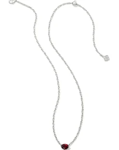 Cailin Silver Pendant Necklace in Red Crystal