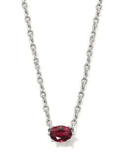 Cailin Silver Pendant Necklace in Burgundy Crystal