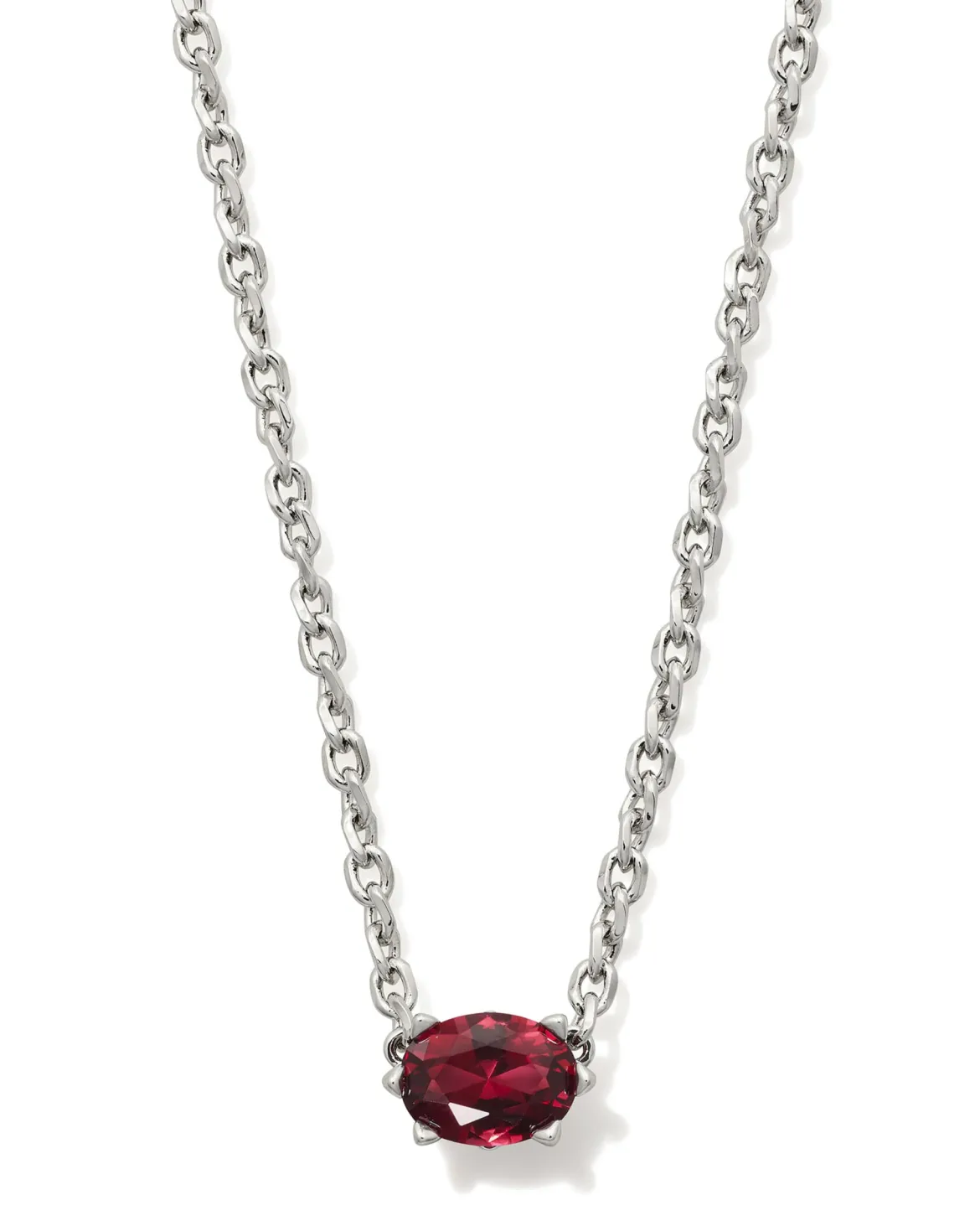 Cailin Silver Pendant Necklace in Burgundy Crystal