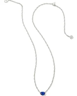 Cailin Silver Pendant Necklace in Blue Crystal