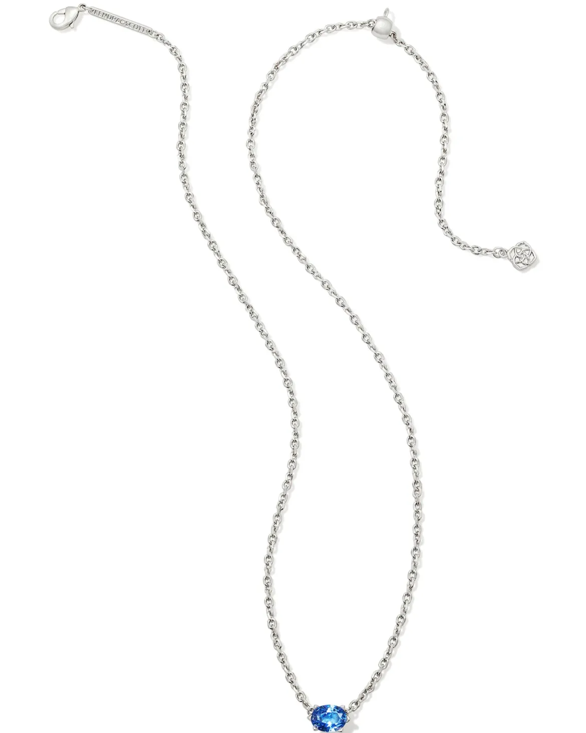 Cailin Silver Pendant Necklace in Blue Violet Crystal