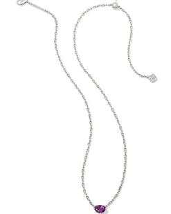 Cailin Silver Pendant Necklace in Purple Crystal