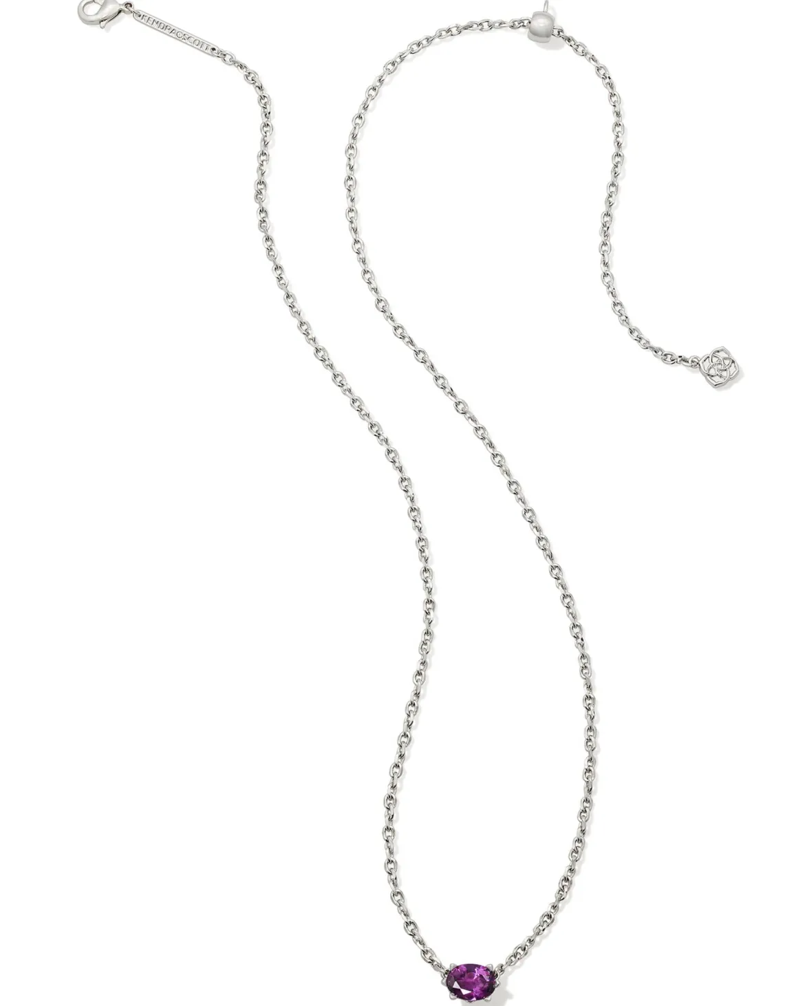 Cailin Silver Pendant Necklace in Purple Crystal
