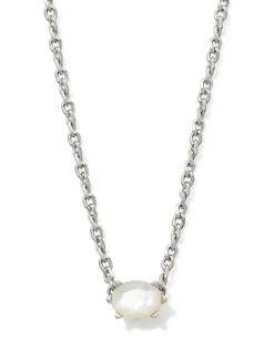 Cailin Silver Pendant Necklace in Ivory Mother-of-Pearl