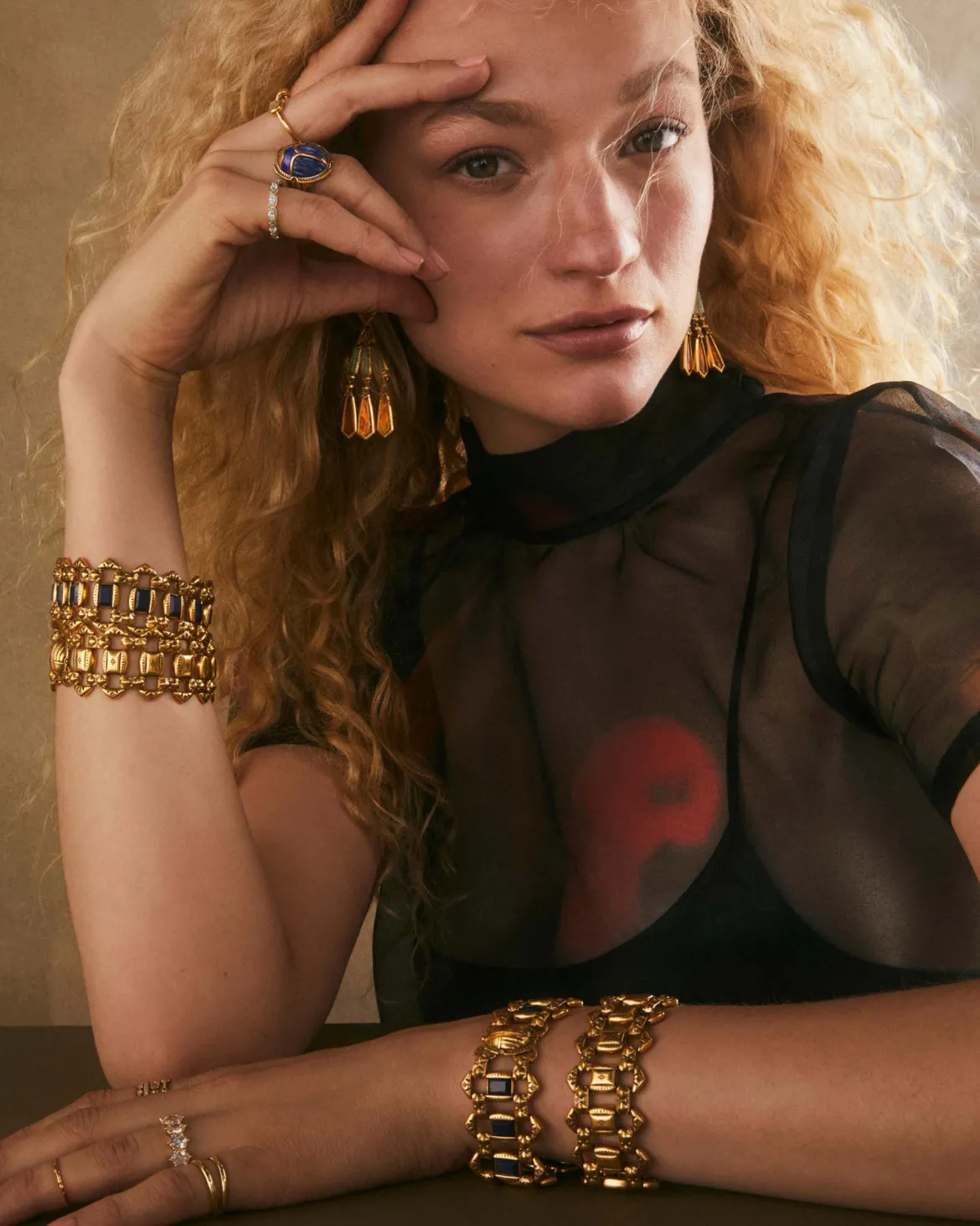 Catherine Vintage Gold Statement Bracelet