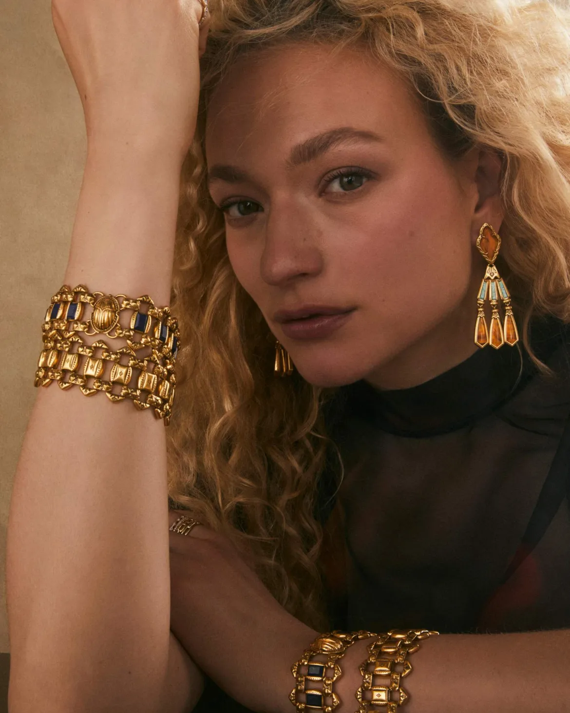 Catherine Vintage Gold Statement Bracelet