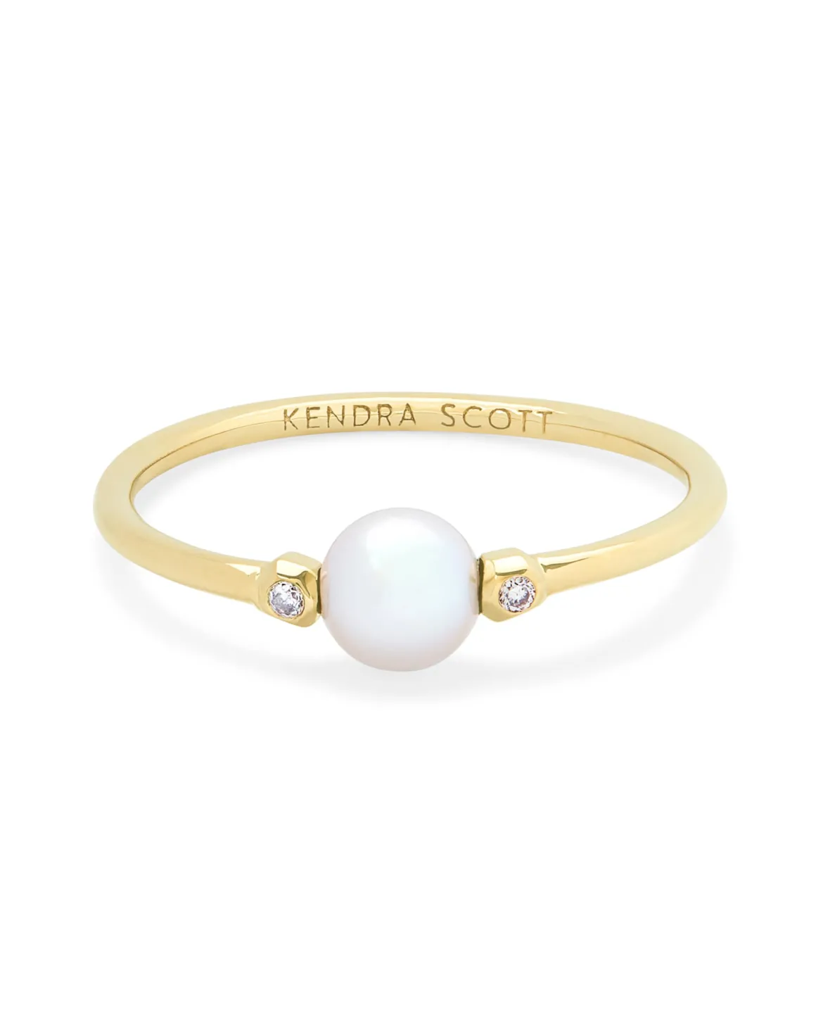 Cathleen 14k Yellow Gold Band Ring Freshwater Cultured Pearl
