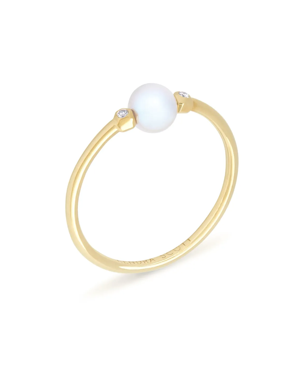 Cathleen 14k Yellow Gold Band Ring Freshwater Cultured Pearl
