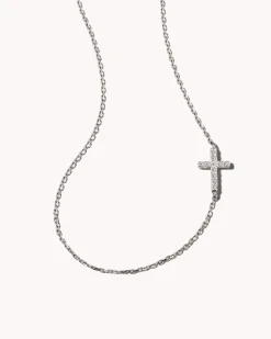 Cross Strand Necklace in 14k White Gold