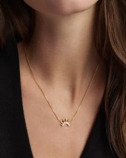Crown 18k Yellow Gold Vermeil Short Pendant