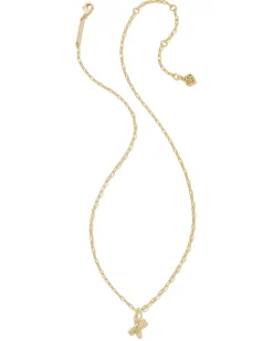 Crystal Letter X Gold Short Pendant Necklace in White Crystal