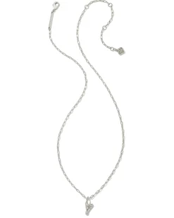 Crystal Letter Y Silver Short Pendant Necklace in White Crystal