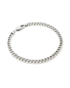 Curb Chain Bracelet in Oxidized Sterling Silver