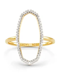 Dani 14k Yellow Gold Open Ring in White Diamond