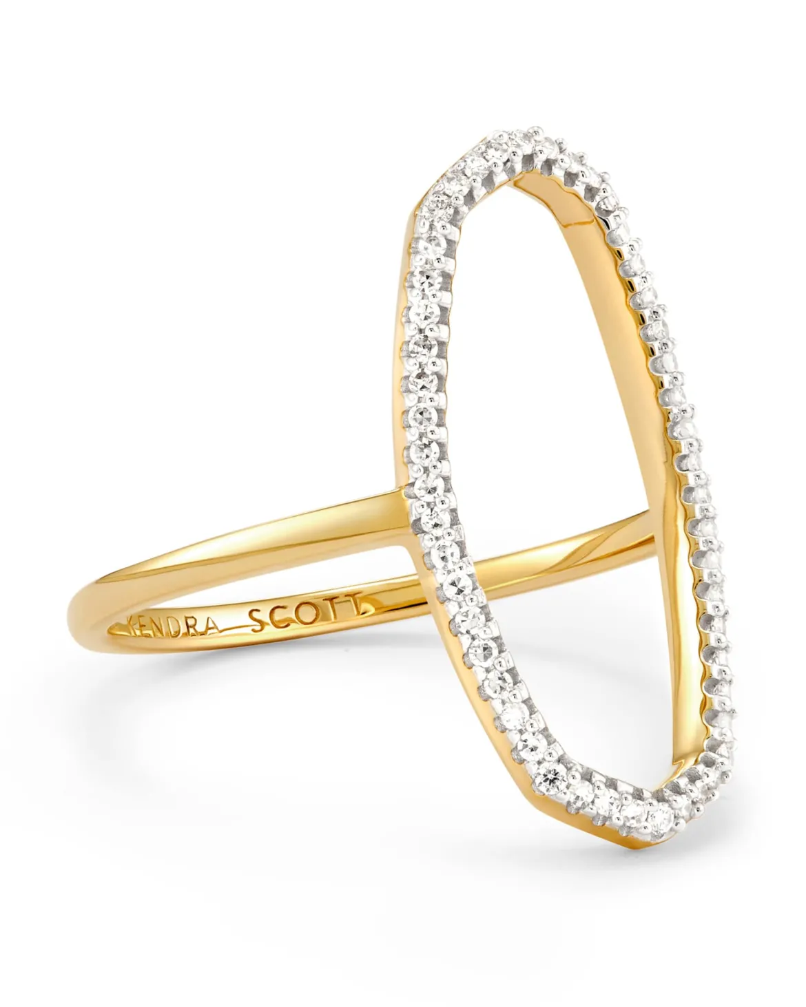 Dani 14k Yellow Gold Open Ring in White Diamond