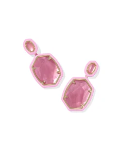 Daphne Enamel Frame Gold Drop Earrings