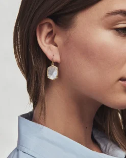 Daphne Gold Frame Drop Earrings