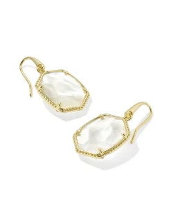Daphne Gold Frame Drop Earrings