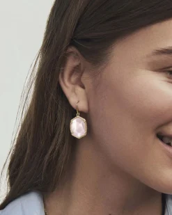 Daphne Gold Frame Drop Earrings