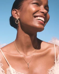 Daphne Pave Gold Open Frame Earrings