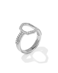 Daphne Pave Silver Cocktail Ring