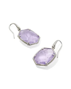 Daphne Silver Frame Drop Earrings