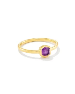 Davie 18k Gold Vermeil Amethyst Band Ring