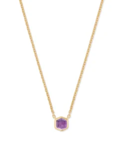 Davie 18k Gold Vermeil February Pendant Necklace