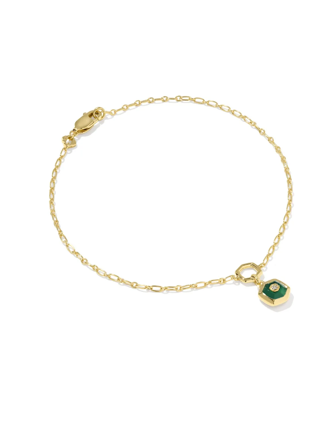 Davie 18k Gold Vermeil Stone Link and Chain Bracelet