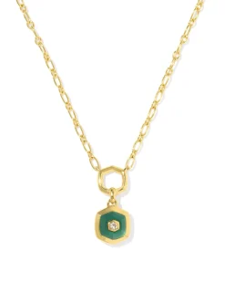 Davie 18k Gold Vermeil Stone Link and Chain Necklace