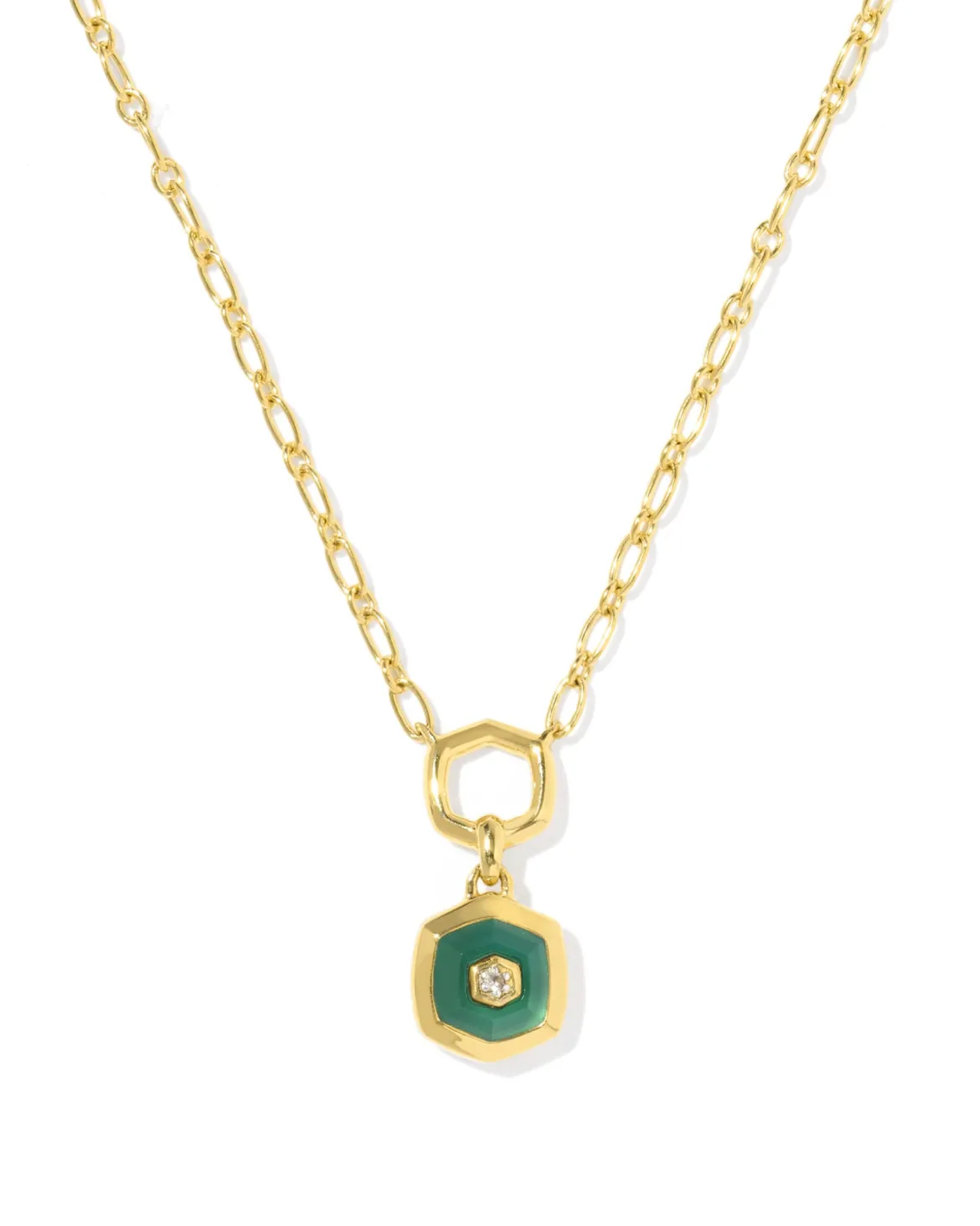 Davie 18k Gold Vermeil Stone Link and Chain Necklace