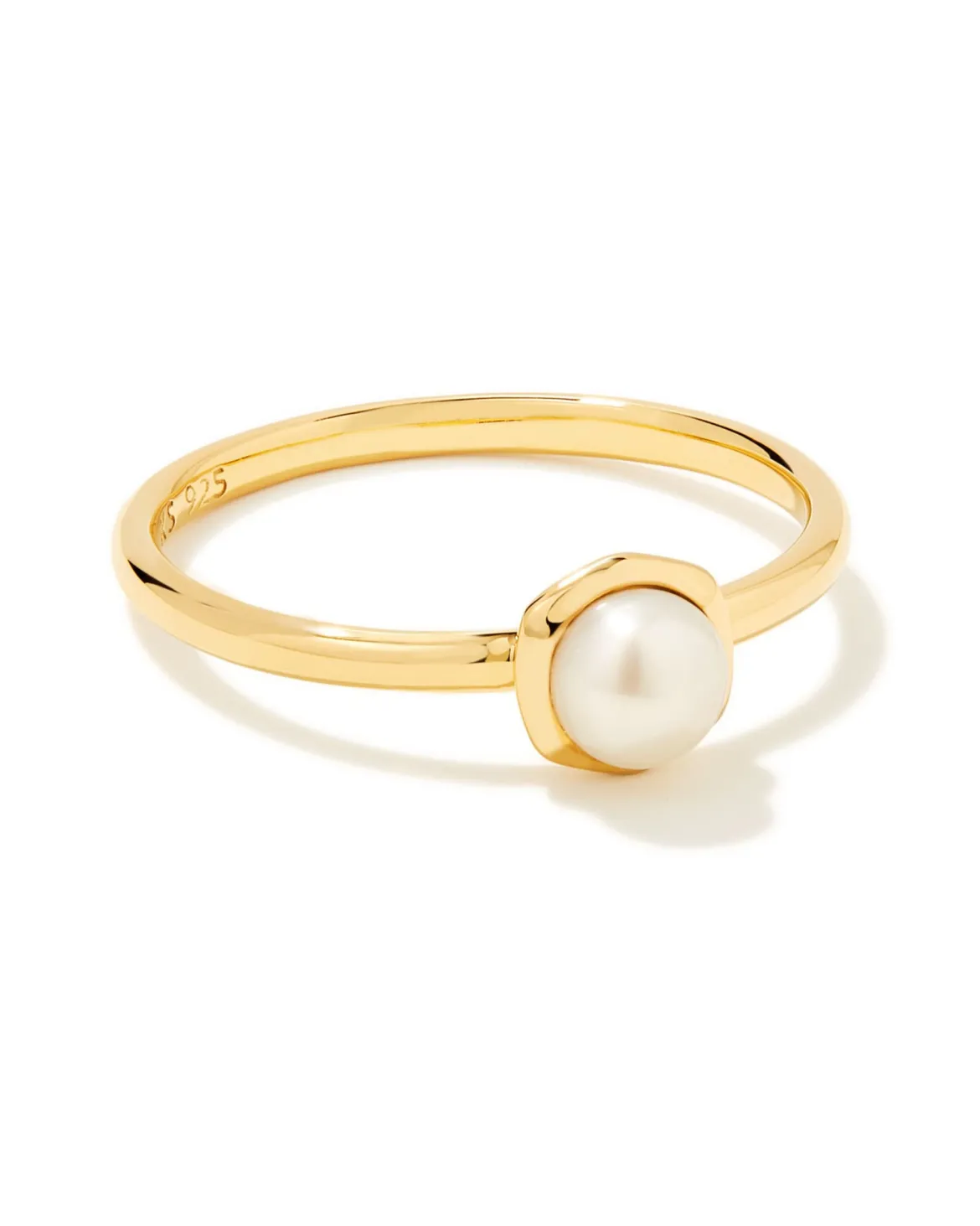 Davie Pearl 18k Gold Vermeil Band Ring in Freshwater Cultured Pearl