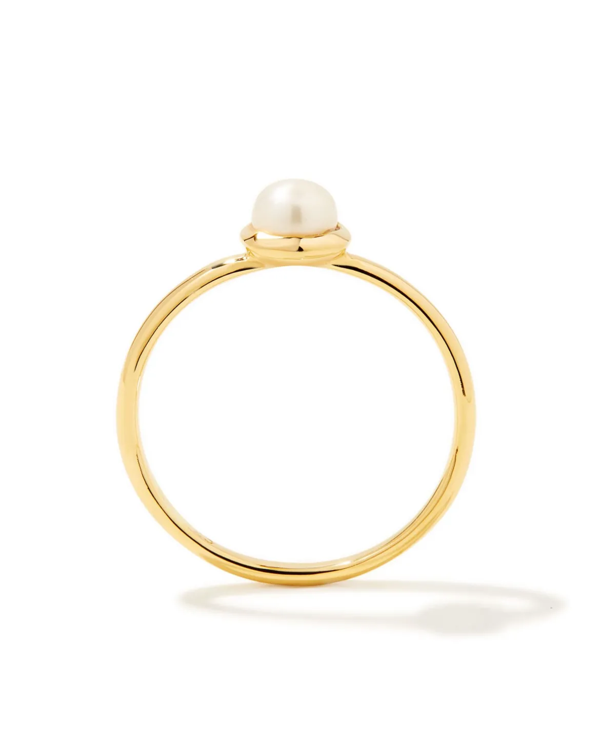Davie Pearl 18k Gold Vermeil Band Ring in Freshwater Cultured Pearl