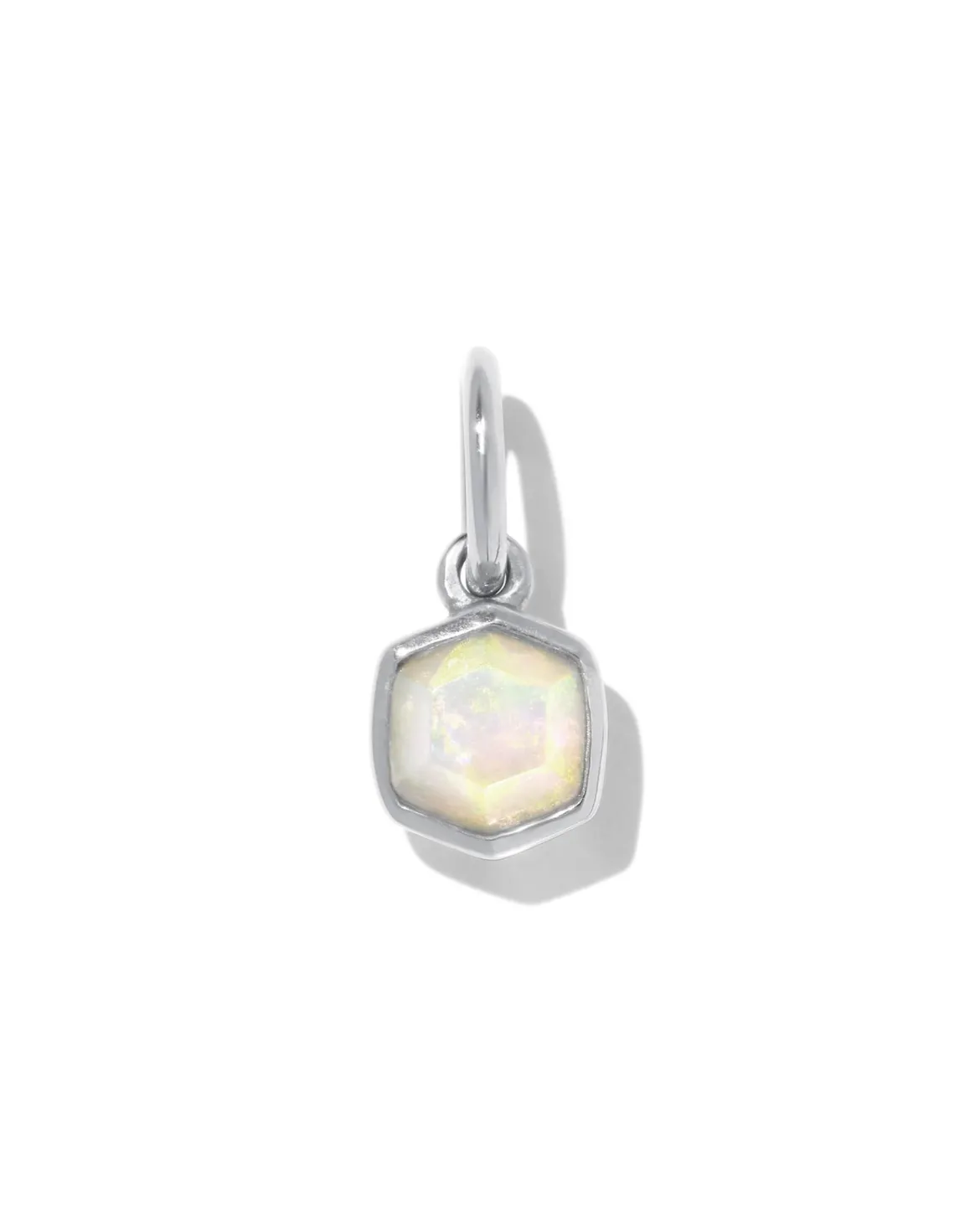 Davie Sterling Silver Charm in White Lab Grown Opal