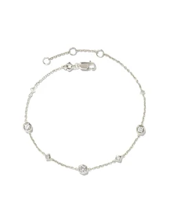 Davie Sterling Silver Trio Delicate Bracelet in White Sapphire