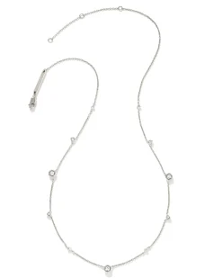 Davie Sterling Silver Trio Strand Necklace in White Sapphire